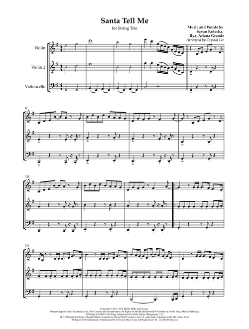 Santa Tell Me (Arr. Crystal Sound Music Arrangements) - Ariana Grande (String Ensemble)