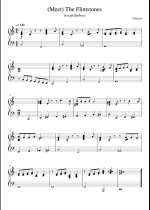 The flintstones theme – Misc Cartoons Flintstones Theme Song Sheet Music for Piano (Solo ...