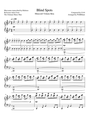 Blind Spots – C418 (Minecraft creative) Sheet Music for Piano (Solo ...