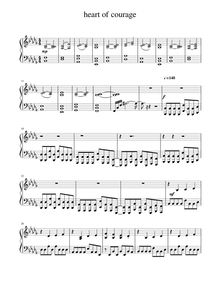 færdig Fearless Ministerium Heart of Courage - Two Steps from Hell Sheet music for Piano (Solo) |  Musescore.com