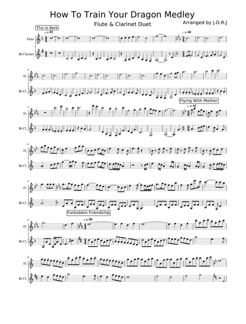How to Train Your Dragon Medley - Flute and Clarinet