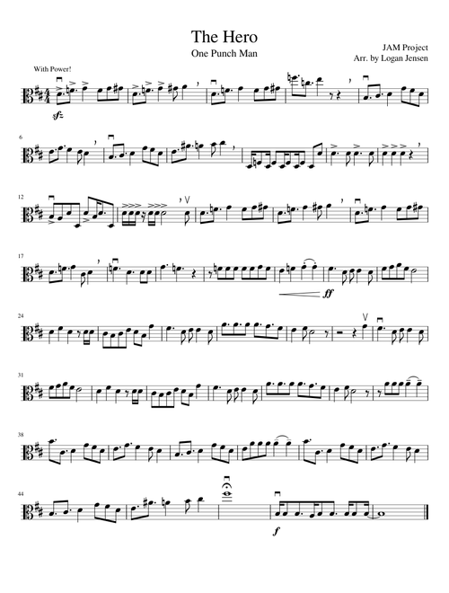 The Hero - One Punch Man - Viola Solo