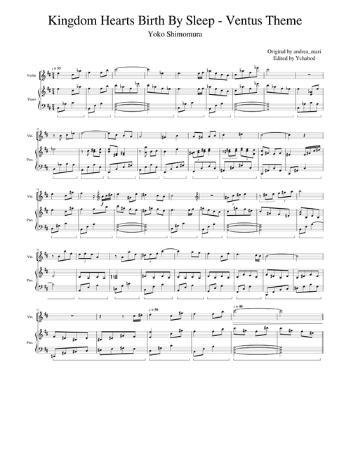 Ventus Theme - Yoko Shimomura (Piano + Violin)