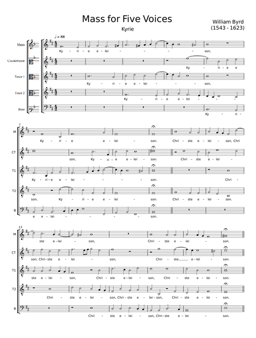 Mass for 5 Voices - William Byrd