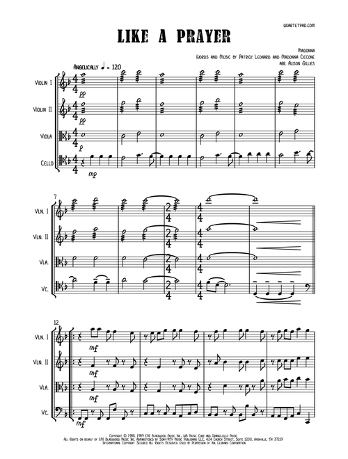 Like A Prayer (Arr. Alison Gillies) - Madonna (String Quartet)