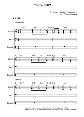 Free Mama Said by Metallica sheet music | Download PDF or print on