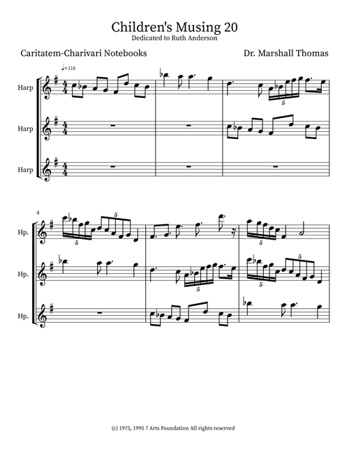 Children's Musing 20 - Celebrity Chamber Players (Small Ensemble)