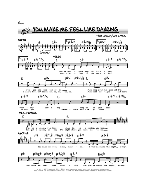 You Make Me Feel Like Dancing - Leo Sayer, Vini Poncia (Real Book - Melody-Chords)