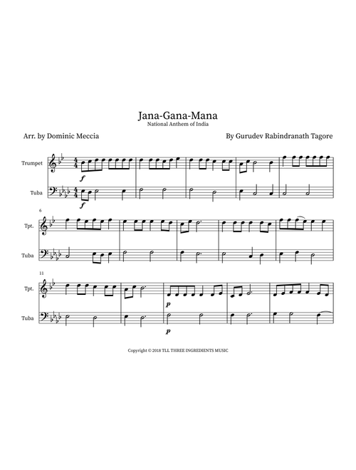 Jana Gana Mana (Arr. Dominic Meccia) - David Davidson, Scott Dente, Kenneth Lewis (Instrumental Duet)