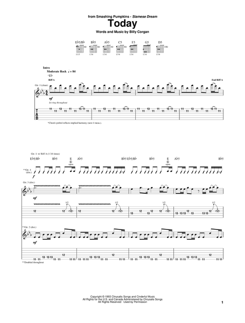 Today - The Smashing Pumpkins (Guitar Tab)