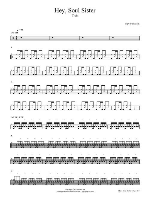 Hey, Soul Sister (Arr. COPYDRUM) - Train (Drums)
