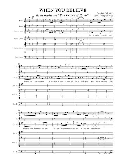 When You Believe – Stephen Schwartz COMBO