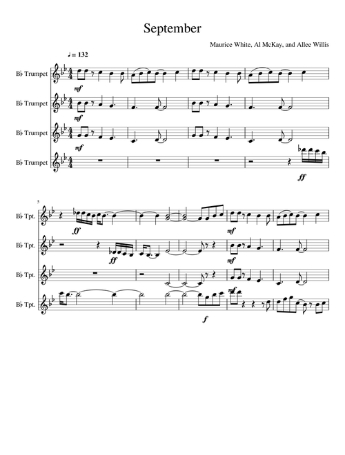 September for Trumpet Quartet