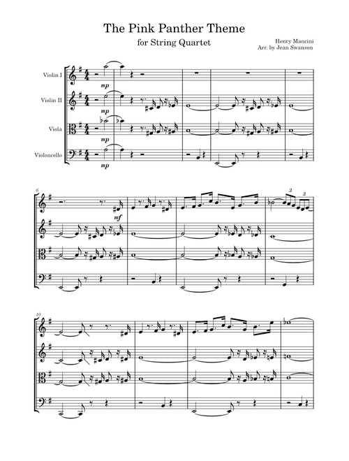 The Pink Panther Theme – Henry Mancini