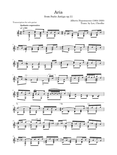 Aria from Suíte Antiga Op. 11 – Alberto Nepomuceno