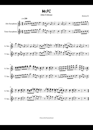 Play Official version of Mr pc Sheet Music by John Coltrane for Piano ...