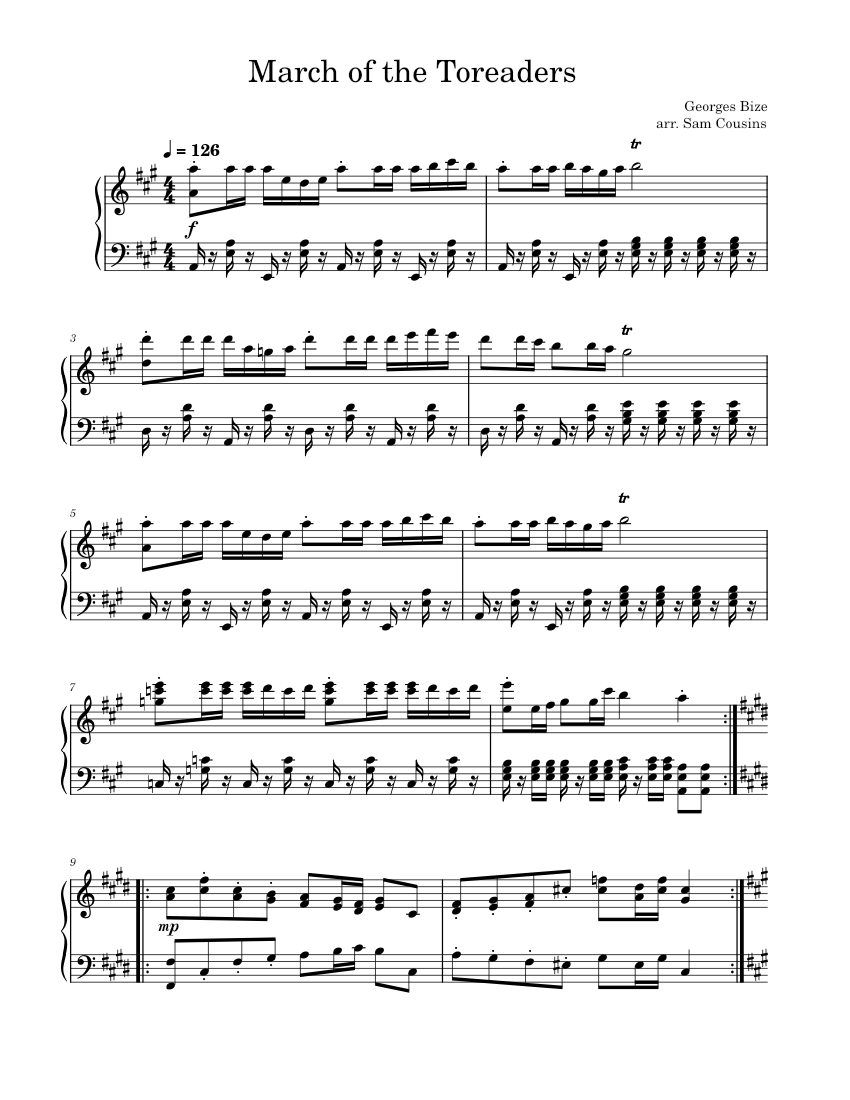 Carmen march of the toreadors Bizet Carmen March of the