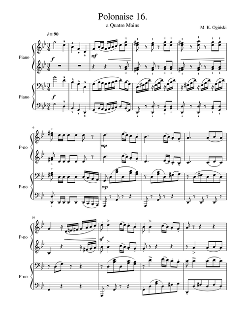 Polonaise 16. à Quatre Mains M. K. Oginsky