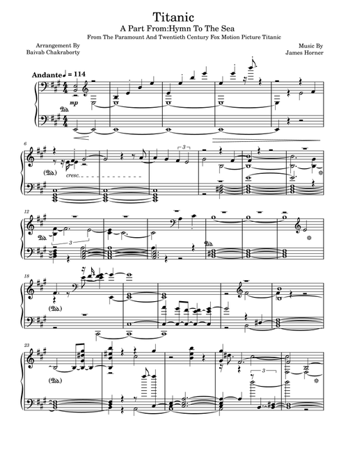 Hymn To The Sea (Arr. Baivab Chakraborty) - James Horner (Piano Solo)