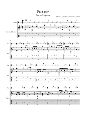 Fast car – Tracy Chapman Fast Car final version Sheet Music and Tab for ...