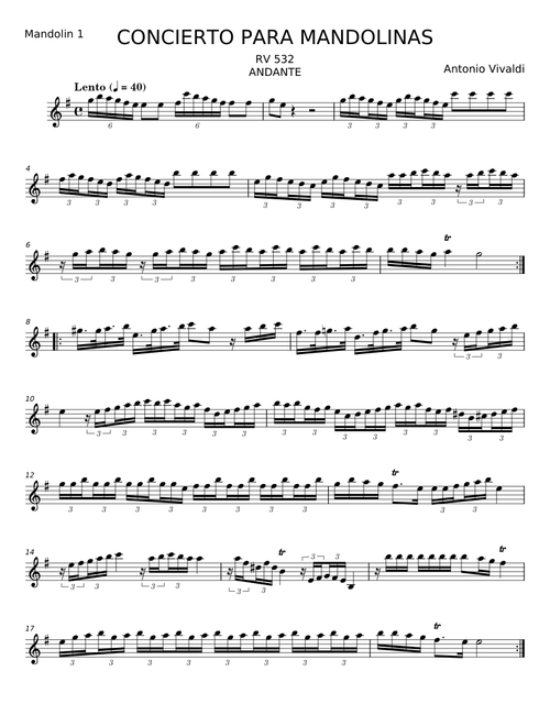 Concerto for 2 Mandolins in G major, RV 532 - Antonio Vivaldi