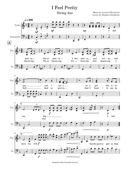 I Feel Pretty (West Side Story) – Leonard Bernstein