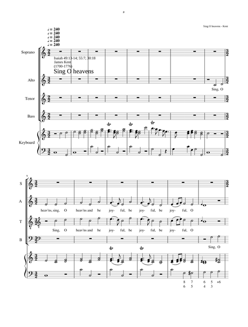 Sing O heavens - James Kent