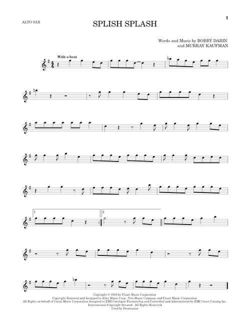 Splish Splash - Bobby Darin (Alto Sax Solo)