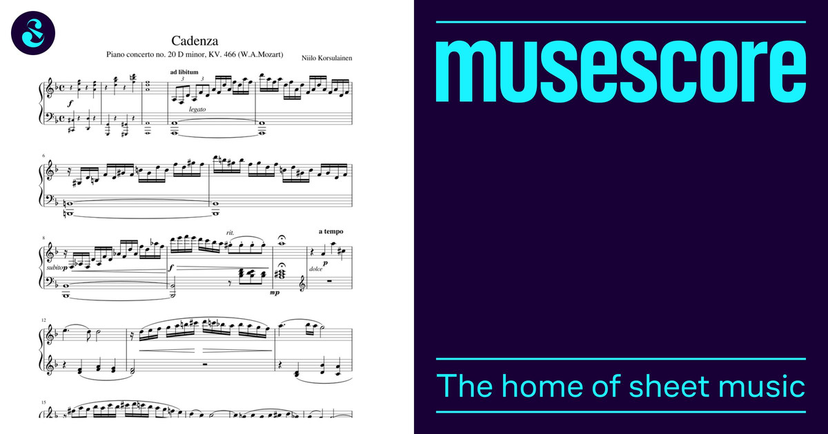 Cadenza (KV. 466, I) Sheet Music for Piano (Solo) | MuseScore.com