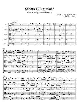 Free Johann Christoph Pezel sheet music | Download PDF or print on
