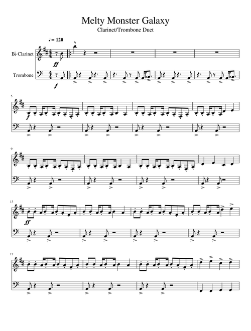 Melty Monster Galaxy - Clarinet/Trombone Duet
