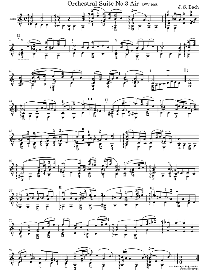 Air 'on the G string', Orchestral Suite No. 3, BWV 1068