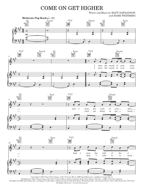 Come on get higher - Matt Nathanson