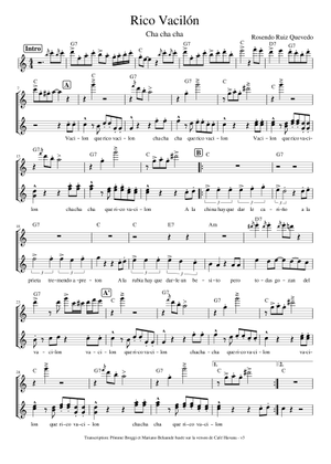 Que Rico Vacilon (Cha Cha Cha) – Rosendo Ruiz Sheet Music for Trombone ...