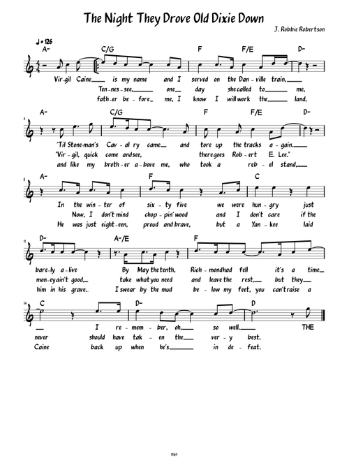 The night they drove old dixie down – The Band
