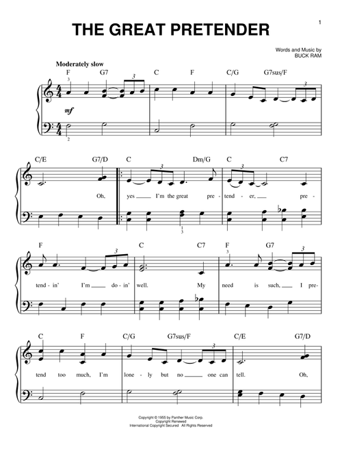 The Great Pretender - The Platters (Very Easy Piano)