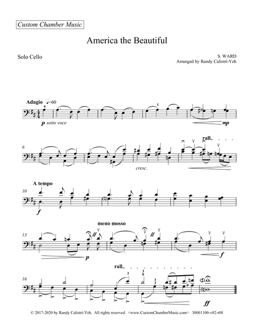 America The Beautiful (solo cello) (Arr. Randy Calistri-Yeh) - Samuel Ward (Cello Solo)