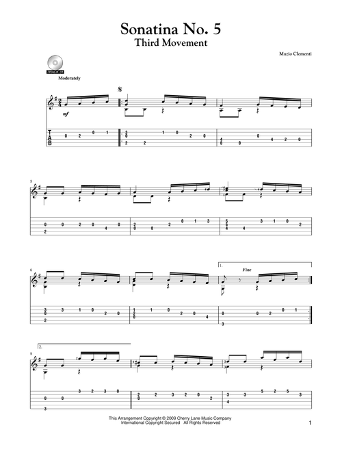 Sonatina in G, Op.36 #5 (Arr. Mark Phillips) - Muzio Clementi (Solo Guitar)