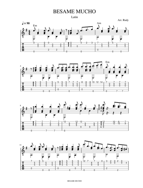 Besame Mucho - Gitar Fingerstyle