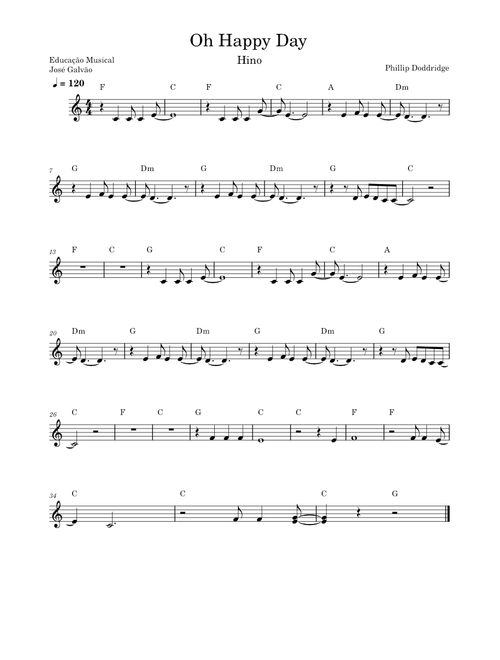 Oh happy day – Misc Traditional Oh happy day – Partitura para Flauta - Educação Musical - José Galvão