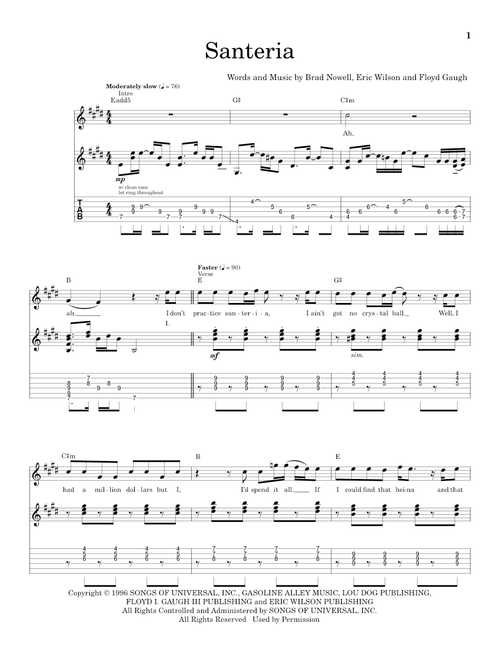 Santeria - Sublime (School of Rock - Guitar Tab)