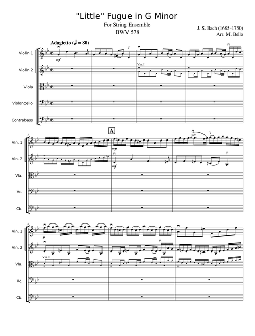 The Little Fugue In G Minor – Johann Sebastian Bach