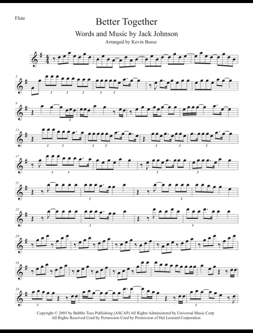 Better Together (Arr. Kevin Busse) - Jack Johnson (Flute Solo)