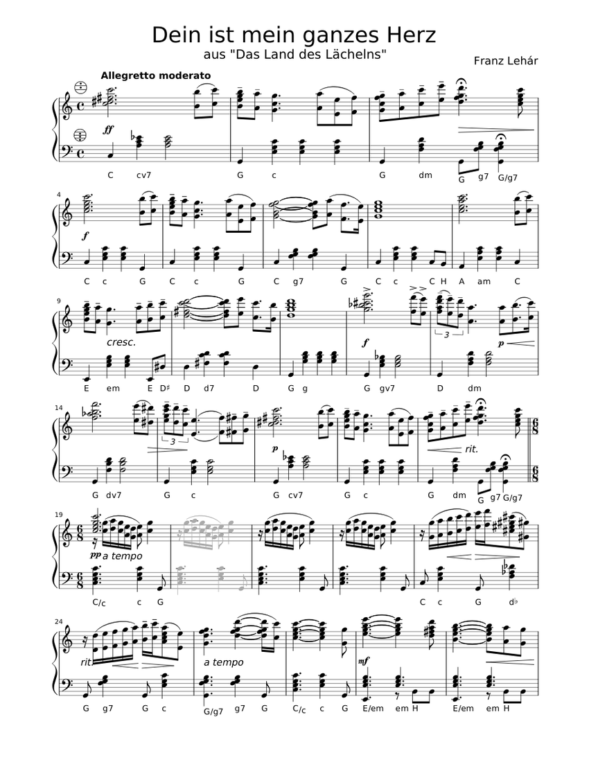 Dein Ist Mein Ganzes Herz Chords