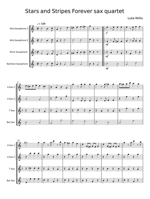 Sax AATB Quartet sheet music by akrasax | Play, print, and
