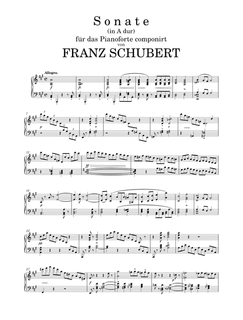 Schubert - Piano Sonata No. 20 in A major