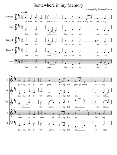 Somewhere in my Memory - acapella - SATTB