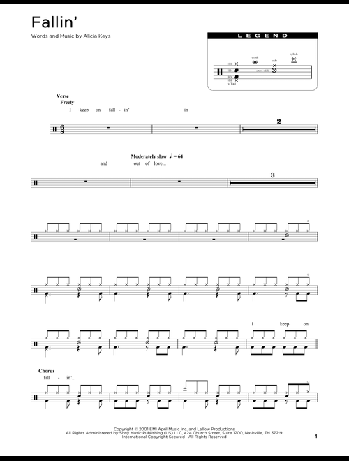 Fallin' - Alicia Keys (Drum Chart)
