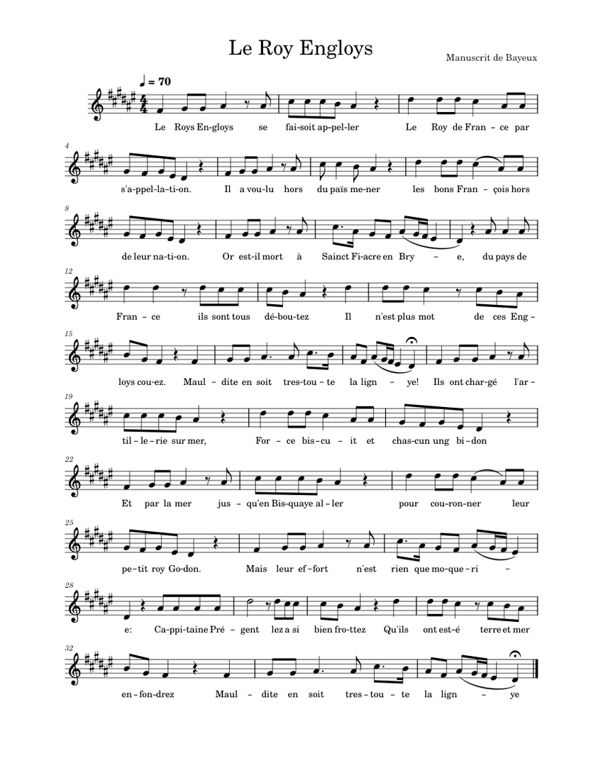 Le Roy Engloys Misc Traditional Sheet music for Piano (Choral