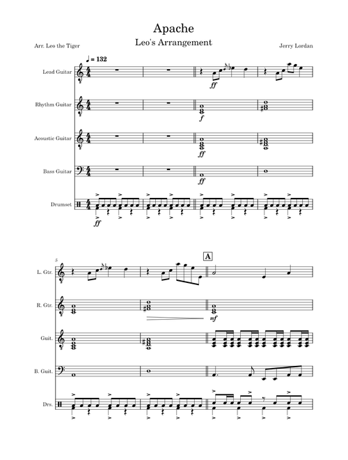 Arrangement: Apache – The Shadows
